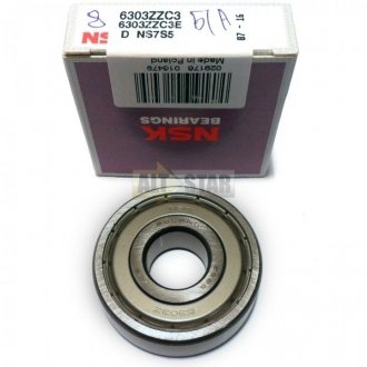 Фото 1 - підшипник кульковий NSK 6303ZZC3E D NS7S5 Підшипник кульковий NSK 6303ZZC3E D NS7S5 (фото 1)