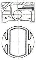 Поршень в комплекті на 1 циліндр, STD NURAL 87-307700-00