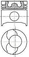 Поршень в комплекті на 1 циліндр, 1-й ремонт (+0,5) NURAL 87-422307-00
