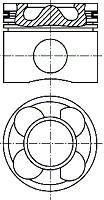 Поршень в комплекті на 1 циліндр, 2-й ремонт (+0,40) NURAL 8743570600