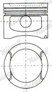 Поршень в комплекті на 1 циліндр, 2-й ремонт (+0,50) NURAL 87-501807-10