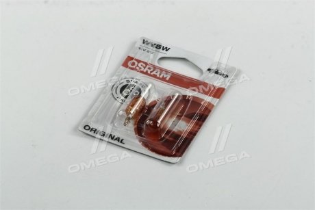 Лампа допоміжн. освітлення WY5W 12V 5W W2, 1x9, 5d (2 шт) blister (вир-во) OSRAM 2827NA-02B (фото 1)