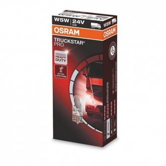 ЛАМПА W5W 24V 5W W2.1x9.5d UNV Truckstar PRO OSRAM 2845TSP (фото 1)