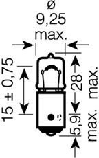 Автомобiльна лампа: H6W 12V 6W BAX9s OSRAM 4008321094896