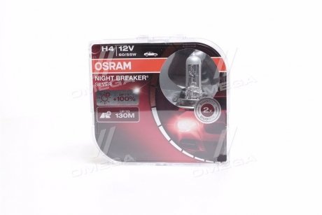 Лампа фарна H4 12V 60/55W P43t NIGHT BREAKER SILVER (+100) компл (вир-во) OSRAM 64193NBS-HCB