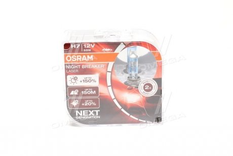 Лампа фарна H7 12V 55W PX26d NIGHT BREAKER LASER next generation (комплект) (вир-во) OSRAM 64210NL-HCB (фото 1)