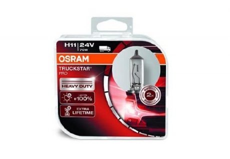 ЛАМПА H11 24V 70W PGJ19-2 DUO TRUCKSTUR PRO - знято з виробництва OSRAM 64216TSPHCB