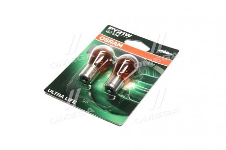 Лампа розжарювання PY21W 12V 21W BAU15s Ultra Life (компл.) (вир-во) OSRAM 7507ULT-02B