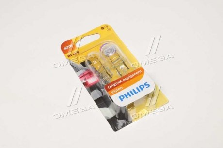 Лампа розжарювання W21W 12V W3x16q 2шт bliste VISION (вир-во) PHILIPS 12065B2