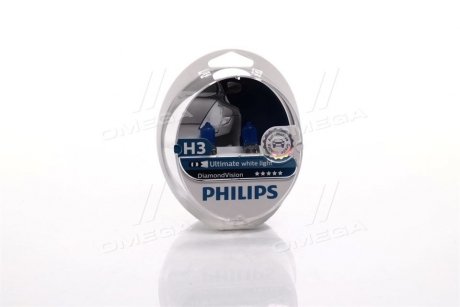 Лампа розжарювання H3 12V 55W PK22s Diamond Vision 5000K (вир-во) PHILIPS 12336DVS2 (фото 1)