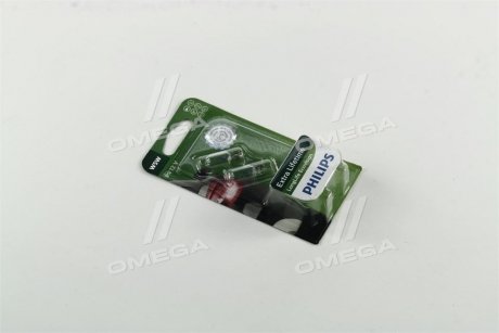 Лампа розжарювання W5W 12V 5W W2,1X9,5d LongerLife EcoVision 2шт blister (вир-во) PHILIPS 12961LLECOB2 (фото 1)