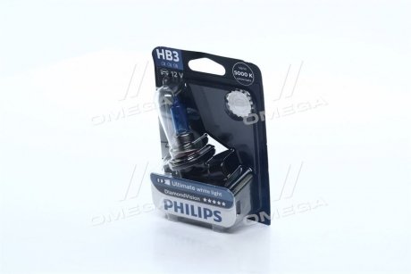 Лампа накаливания HB3 12V 60W P20d Diamond Vision 5000K (blister 1шт) PHILIPS 9005DVB1