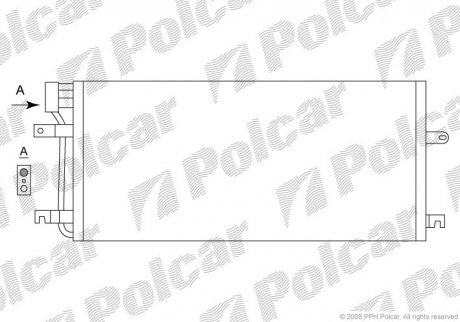 Радіатор кондиціонера 2.5TDI 10V, 2.5MPI 10V, 1.9TD 8V VW T4 90-03 Polcar 9566K8C2