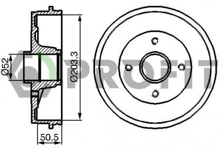 Барабан гальмівний PROFIT 5020-0076 (фото 1)