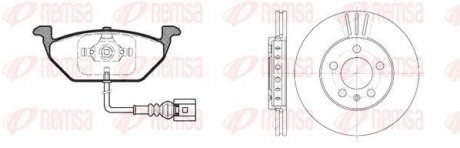 Комплект тормозной передн. AUDI A3 96-;SEAT TOLEDO 98-;SKODA FABIA 99-,OCTAVIA REMSA 8633.10 (фото 1)