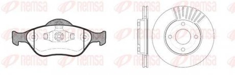 Комплект: 2 диска+ 4 колодки гальмівних REMSA 8766.00 (фото 1)