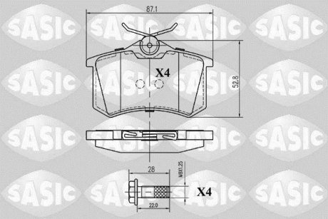 Колодки задние SASIC 6210001 (фото 1)