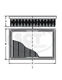 Фильтр воздушный Toyota Camry 2,0-2,5L 16- (SB 2287) SCT SCT Germany SB2287