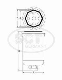 Фильтр топливный FORD Transit 2000 2.0 DI Turbodiesel (00-06) (ST 6106) SCT SCT Germany ST6106