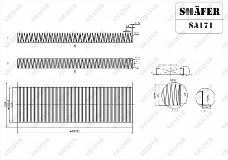 Фільтр салонний Mini (R50/52/53/56/R57/58/59), Clubman (R55), Countryman (R60), Paceman (R61) (01-16 SHAFER SA171