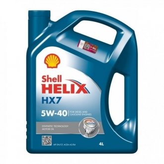 Моторна олива, 4л SHELL Helix HX7 5W-40 (SN/CF A3/B4) (4L)
