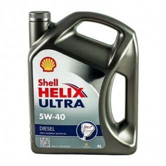 Моторна олива, 4л SHELL Helix Ultra Diesel 5W-40 (CF, A3/B4 + OEMs) (4L)