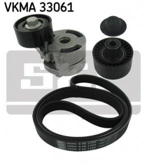 Комплект поліклиновий (ремінь+ролики) SKF VKMA 33061