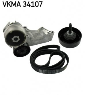 Комплект поліклиновий (ремінь+ролики) SKF VKMA 34107 (фото 1)