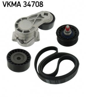 Комплект поліклиновий (ремінь+ролики) SKF VKMA 34708