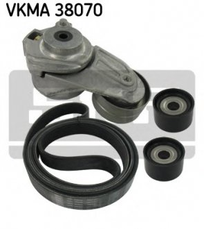 Комплект поліклиновий (ремінь+ролики) SKF VKMA 38070