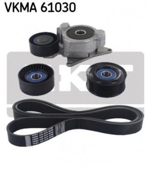 Комплект поліклиновий (ремінь+ролики) SKF VKMA 61030