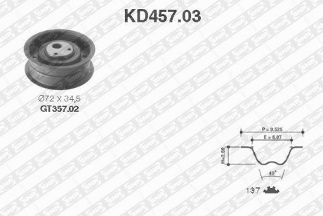 Комплект ременя ГРМ SNR SNR NTN KD457.03