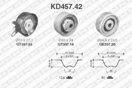 Роликовий модуль натягувача ременя (ролик, ремінь) SNR NTN KD457.42