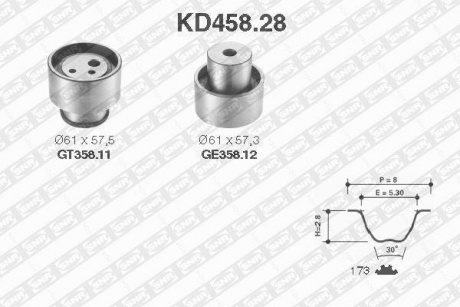 Роликовий модуль натягувача ременя (ролик, ремінь) SNR NTN KD458.28