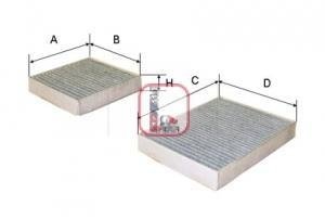 Фільтр салону Citroen C3/C4/Peugeot 207/208 09- (вугільний) (к-кт 2шт.) SOFIMA S 4164 CA