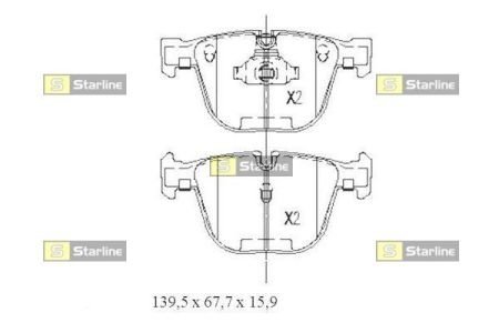 Гальмівні колодки дискові STARLINE BD S439