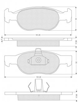 Гальмівні колодки дискові STARLINE BD S823P (фото 1)