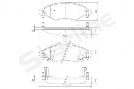 Гальмівні колодки дискові STARLINE BD S828P