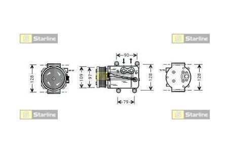 Комп-р кондиц. [OE XS4H19D629AA] FORD TRANSIT CONNECT / FIESTA / FOCUS STARLINE DK STK0102 (фото 1)