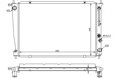 Радіатор охолодження HYUNDAI GRACE (1994) 2.5 TDIC STARLINE HYA2049