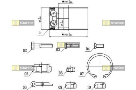 Підшипник колісний STARLINE LO 00575