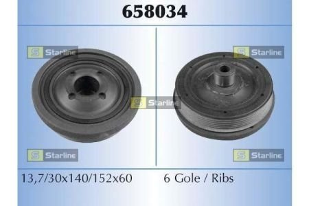 Ремінний шків, колінчастий вал STARLINE RS 658034