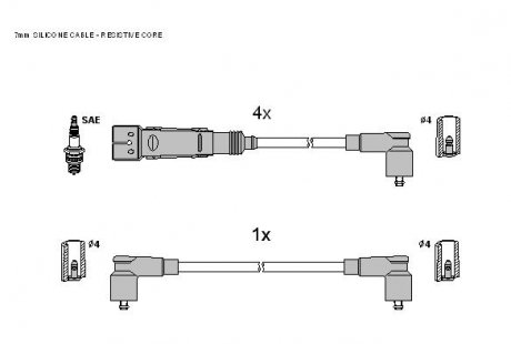 Комплект кабелiв запалювання STARLINE ZK 0362