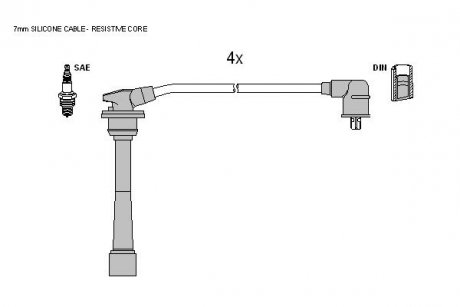 Комплект кабелiв запалювання STARLINE ZK 1092 (фото 1)