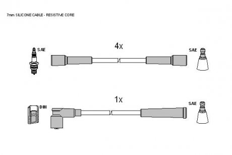 Комплект кабелiв запалювання STARLINE ZK 1204