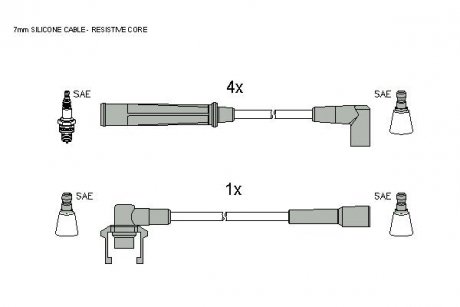 Комплект кабелiв запалювання STARLINE ZK 3124