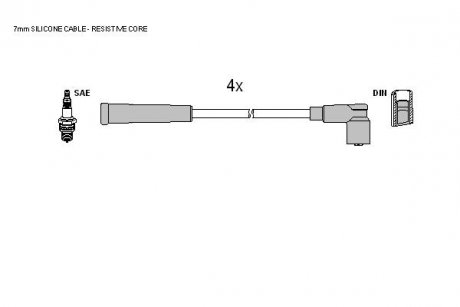 Комплект кабелiв запалювання STARLINE ZK 5182
