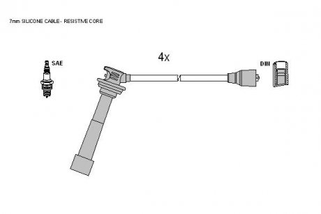 Комплект кабелiв запалювання STARLINE ZK 5762 (фото 1)