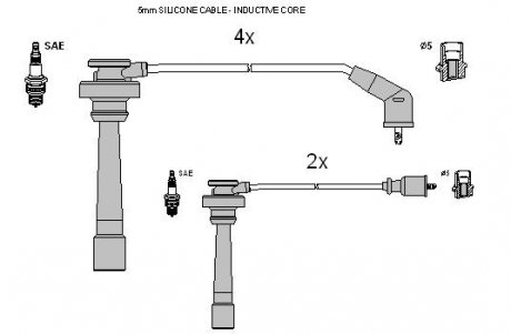 Комплект кабелiв запалювання STARLINE ZK 6238 (фото 1)