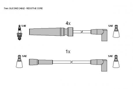Комплект кабелiв запалювання STARLINE ZK 7012